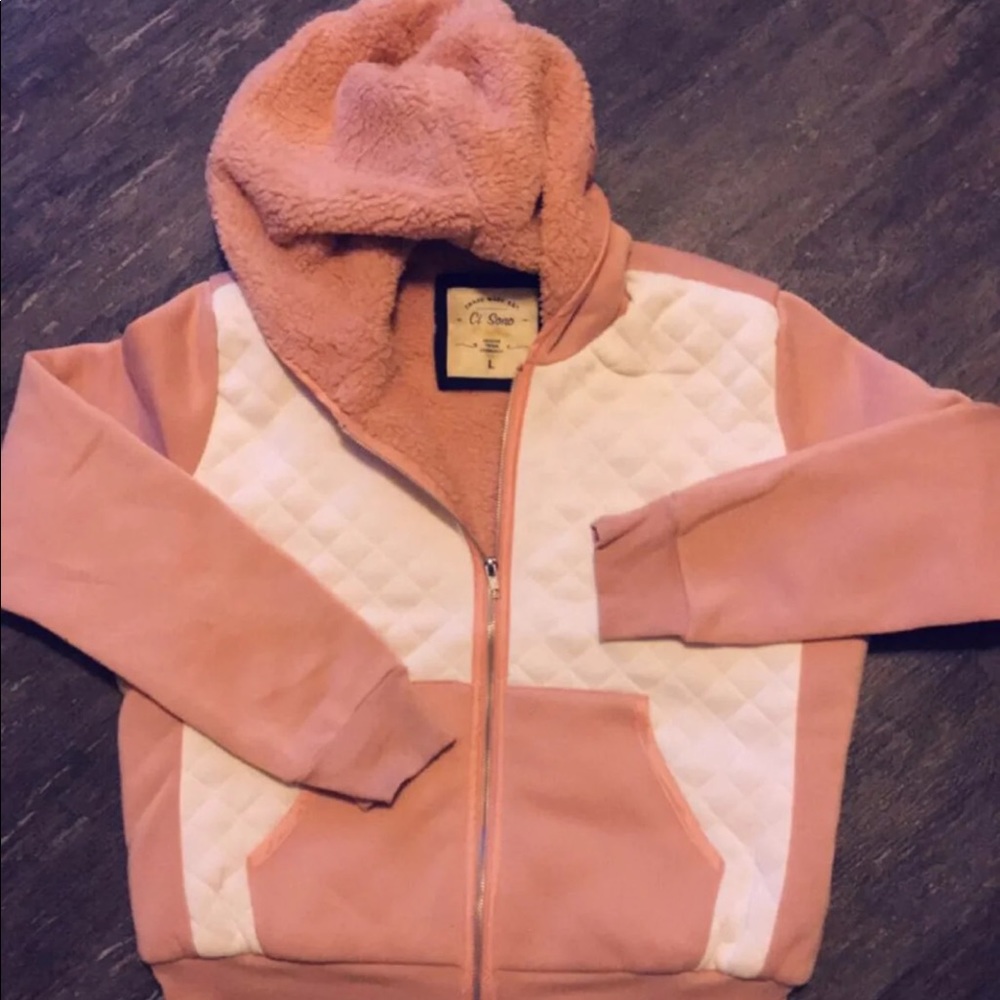 2 Tonned Fuzzy Zip Up